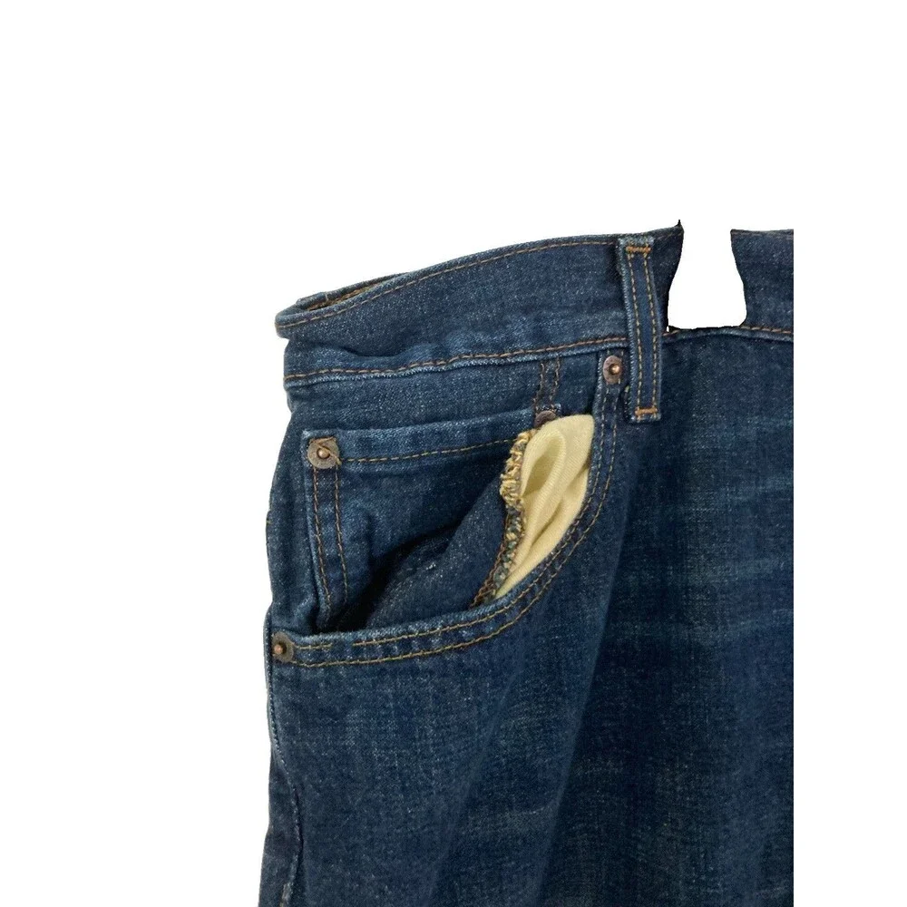 Men's Levi's 569 Loose Straight Fit Jeans Dark Wash Blue Size 44x32